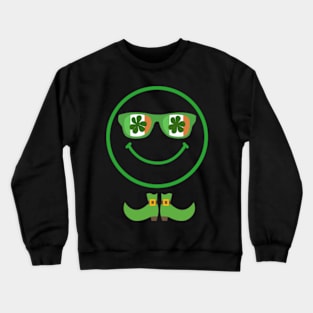 st patrick day irish emoji face Crewneck Sweatshirt